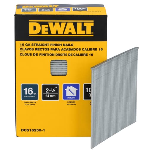 16 Gauge 2-1/2" Straight Finish Nails