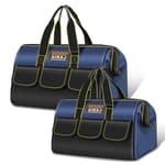Tool Bag 2-Pack Set | AIRAJ 18" & 16" Portable Tool Storage Bag | Wide Mouth Tool Bags for Men and Women | Small Tool Tote | Tool Organizer for Home Repairs,Garage Storage,Professional Work | Tool Box