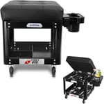 Rolling Creeper Garage Shop Seat for Men, Padded Mechanics Stool with Tool Tray Storage for Garage, Rolling Workshop Stool with Wheels, Auto Creeper Seat, 330 LBS Capacity, Heavy Duty, Black