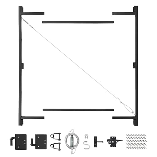 Steel Frame Gate Building Kit, Fits 36-60" Openings & Up to 7', Black - Heavy-Duty Outdoor Reinforcement & Accessories for Gates and Fences