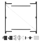 Steel Frame Gate Building Kit, Fits 36-60" Openings & Up to 7', Black - Heavy-Duty Outdoor Reinforcement & Accessories for Gates and Fences