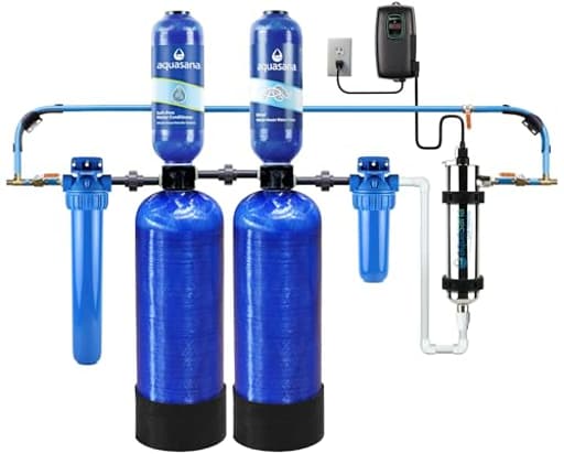 Whole House Well Water Filter | 500K Gallons | UV, Carbon & KDF | Salt-Free Softener Alternative | Install Kit | Tackles up to 99.99% Chlorine, Bacteria, Viruses & Scale | EQ-WELL-UV-PRO-AST