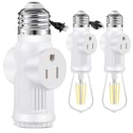 Light Socket Outlet Adapter, 3 Prong Light Socket Adapter, Polarized Light Bulb Outlet Socket, to Plug Adapter for Garage Porch