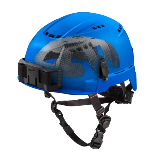 BOLT Blue Vented Safety Helmet with IMPACT ARMOR Liner