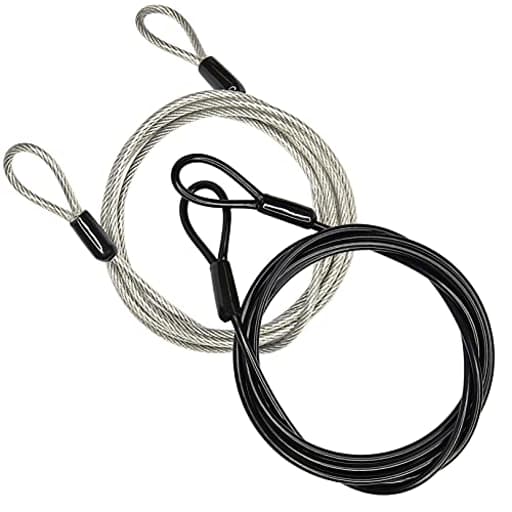 100CM/3.3ft 3mm Outdoor Travel Security Cable Lock,Braided Steel Coated Safety Cable Luggage Lock,Safety Cable Wire Rope Double Loop Lightweight GOMRQING