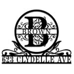 Personalized Address Sign with Last Name Custom House Number Sign Personalized Metal Sign Outdoor Address Sign Metal Address Plaque Initial Split Letter Monogram Sign Housewarming Gift