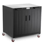 Grill Table, Outdoor Bar Cart Grill Cart with Storage Cabinet,Modular Outdoor Kitchen Island, Outdoor Grill Station with 304 Stainless Steel Top,Pizza Oven Table for Lawn & Garden,L35.4” x W24”