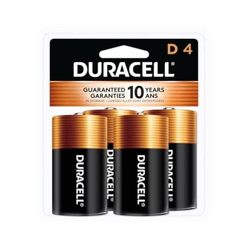 Coppertop D Batteries, 4 Count Pack, D Battery with Long-lasting Power, All-Purpose Alkaline D Battery for Household and Office Devices