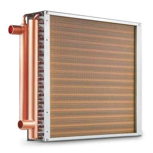 Heat Exchanger Water to Air, 16"x 16" with 3-Row 3/8" Copper Ports, 193 Aluminum Fins Heat Exchanger for Outdoor Wood Furnaces, Residential Heating and Cooling, and Forced Air Heating