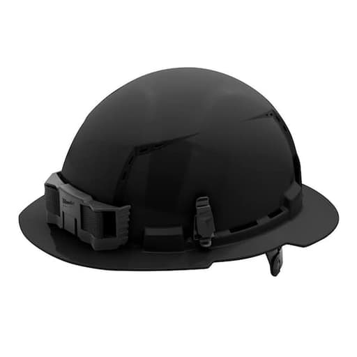 Black Full Brim Vented Hard Hat with 6Pt Ratcheting Suspension