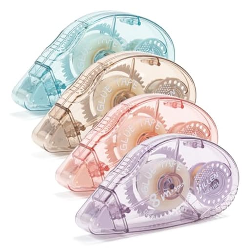 4 Pack Double Sided Tape Roller, Scrapbook Supplies, Glue Tape Roller for Crafts, Double-Sided Adhesive Tape Runner for Scrapbooking, School Office Journaling Supplies