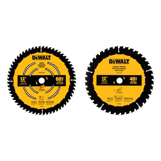 40T/60T 12 in. Large Diameter Circular Saw Blades Combo Pack