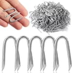 Steel Wire Fencing Staples (250 pcs) 0.98" inch Galvanized U-Shaped Fasteners Nails for Wire Mesh and Woven Fencing