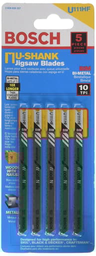 5-Piece 4 In. 10 TPI Accurate Wood with Nails Cutting U-shank Jig Saw Blades