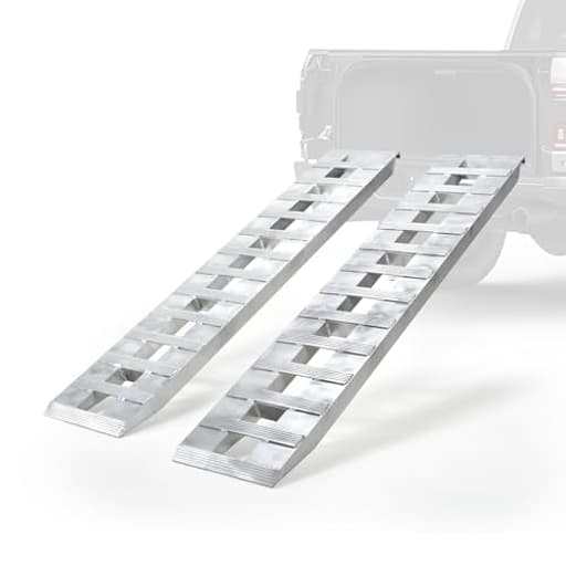 72" x 14" Aluminum Ramps, 10000 LBS Capacity, Heavy-Duty Ramps with Serrated Cross Rungs for Maximum Traction, Universal Loading Ramp for Motorcycle, Tractor, ATV/UTV, Trucks, Lawn Mower, 2PCS