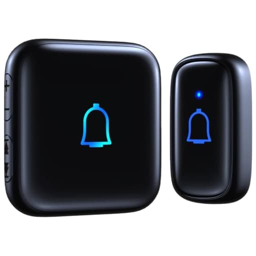 Classroom Doorbell Wireless Doorbell IP66 Waterproof 1000Ft 66 Chimes Mute Mode 115dB 7-Level Vol Loud Electric Door Bells for Home Office Classroom Kids Room Teachers & Hearing-Impaired