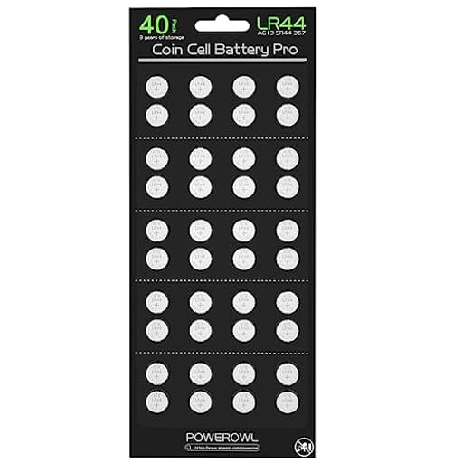 High Capacity LR44 Batteries 40 Pack, L1154F AG13 357 303 SR44 A76 Premium Alkaline Battery 1.5V Button Coin Cell Batteries