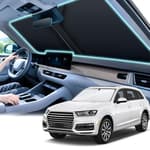 300T Universal Car Windshield Sun Shade, Foldable Reflective for Windshield & Window Shades with Overlapping Design, Car Interior Accessories