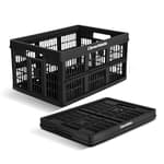 Collapsible Utility Crates-Obsidian 1pck 45L / 11 Gal holds 66 lbs - Stackable Containers Heavy Duty Capacity Crates - Space-Saving Baskets