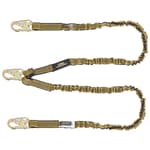 6 ft twin-leg internal energy-absorbing lanyard with steel snap hooks on all ends