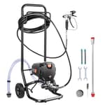 750W Stand Airless Paint Sprayer, 3000PSI High Efficiency Electric Airless Sprayer with Cart, Paint Sprayers for Home Interior and Exterior Furniture and Fences, Fine and Even Painting Effect
