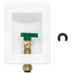 Push-fit Pre-Assembled Ice Maker Outlet Box, 1/2-Inch Push-Fit Connection with Installed 1/4-Turn Ball Valve, White,