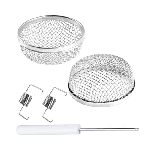 2PCS RV Furnace Vent Cover, 2.8 Inch Stainless Steel Camper Flying Animal Screen with Installation Tool, Mesh Screen Accessories for RV Campers Trailers Water Heater Vents