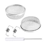 2PCS RV Furnace Vent Cover, 2.8 Inch Stainless Steel Camper Flying Animal Screen with Installation Tool, Mesh Screen Accessories for RV Campers Trailers Water Heater Vents
