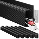 Cable Management Under Desk Kit (6 Units) - Under Desk Cable Management Cord Hider, Cable Hider Cord Management, Cable Organizer, Cable Raceway | Self-Adhesive 96'' J Channel 6X16 - Black