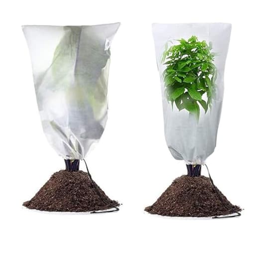 Plant Covers Freeze Protection Jacket 2Pcs 31x47 Inch Frost Cloth Plants Jacket Drawstring Tree Cover for Outdoor Plants, Shrub Potted Plants Winter Frost Blankets, White