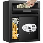 2.6 Cuft Depository Safe for Business with Quick Place Drop Slot, Cash Drop Safes with Digital Combination LCD Display and Anti-Fishing, Security Drop Safe for Cash, Mail, Checks, Document