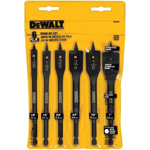 Heavy Duty Wood Boring Spade Bit Set (6-Piece)