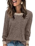 Fall Outfits for Women 2025 Early Fall Fashion Must Have Chocolate Brown Clothes Long Sleeve Shirts for Women Tops Winter Clothing Womens Sweaters Lightweight Business Casual School Outfits Teachers