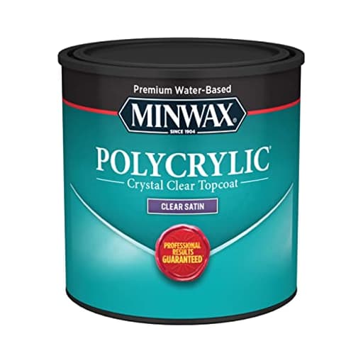 233334444 Polycrylic Protective Wood Finish, Clear Satin, ½ Pint