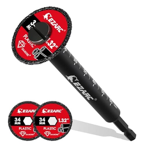 Inside Pipe Cutter for PVC Pipe, Pipe Cutter with Replaceable Diamond Grit Blades, 2-1/2" Cutting Depth 1/4" Hex Shank, 1.32" Diameter Plumbing Tools for PVC, PPR & Plumbing Pipes, 2 Pack