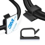 120 PCS Adhesive Cable Wire Clips Black, Outdoor Cable Management Wire Organizer Cord Holder for Under Desk, Car, Wall, TV PC Ethernet Cable