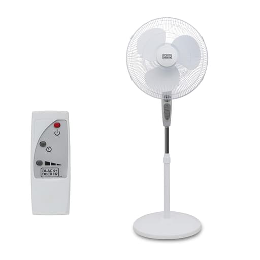 18 In. Stand Fan With Remote, White