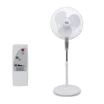 18 In. Stand Fan With Remote, White