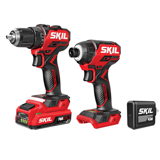 PWR CORE 20 Brushless 20V Compact Drill Driver and Impact Driver Kit