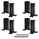 Heavy Duty Wood Fence Deck Post Anchor Base Brackets for Deck Supports, Porch Railing, Handrails and Post Holders, Deck Railing Mailbox, 8 Pack of Post Anchor Brackets Kit for 4x4 Post