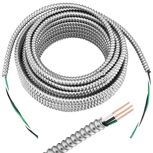 Metal Clad Cable, Wire with Ground, Cable with Aluminum Armor, Stranded Solid Copper Conductors, Ground Wire Solid for Indoor Outdoor Underground Embedded Installation