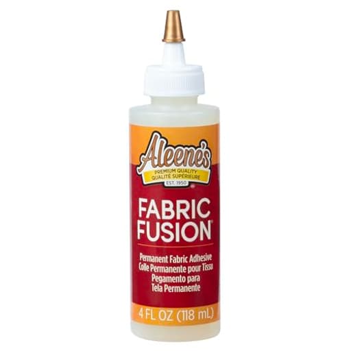 Fabric Fusion Glue 4 oz, Nontoxic, Permanent and Washable Adhesive, Dries Flexible, Strong Bond on All Fabrics, Patches, Clothing, Denim, Polyester, Cotton, Felt, Flannel Materials