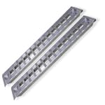 Heavy Duty Aluminum Loading Ramps - Set of 2, 8 Feet Long x 15 Inches Wide, 10000 lbs Capacity, Hybrid Hook and Plate Ends, Serrated Cross Rungs for Maximum Traction