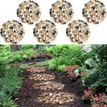 Garden Stepping Stones Outdoor Round River Stone Decorative Nature River Rocks for Landscaping Outside Walkway Patio Yard Garden Pathway