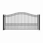 12x6 feet Paris Single Swing Driveway Gate, Anti-Rust Galvanized Steel Security Fence Barrier - DG12PARSSW