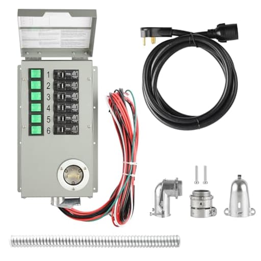 Transfer Switch 6 Circuits 120V 30A Non-Automatic UL Power Transfer Kit