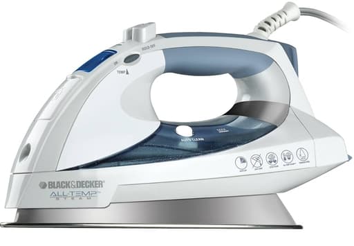 All-Temp Steam Iron with Stainless-Steel Soleplate (White/Grey)