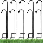 Ashman Shepherds Hook 10 Pack Black, 35 Inches Tall, Made of Premium Metal for Hanging Solar Light, Bird Feeders, Mason Jars, Garden Stake and Wedding Décor.