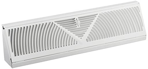 Baseboard Register Vent- RoundFlow Design for Maximum air Flow - Smooth air Adjust Lever - Heavy Duty Steel - Easy Install
