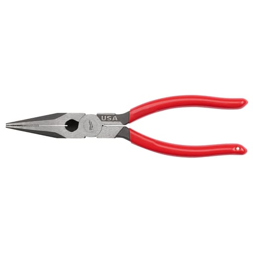 8" Long Nose Dipped Grip Pliers